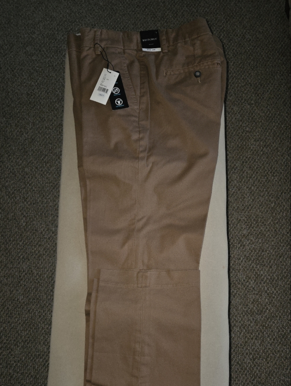 Stretch Cotton Chino Pants in Brown - Britches